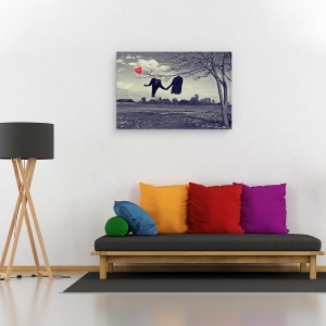 Tablou canvas - Dragoste Nemuritoare, Inima, Balon, 60 x 90 cm - Img 2