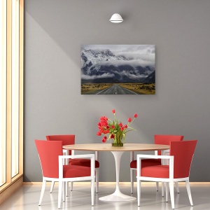 Tablou canvas - Drumul Spre Muntele Cook, Munti, Nori, Calatorie, Perspectiva, 80 x 120 cm - Img 4