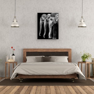 Tablou canvas - Elefantul, Singura Fiinta Mare, Dar Inofensiva, Monocrom, Animale, 60 x 75 cm - Img 3