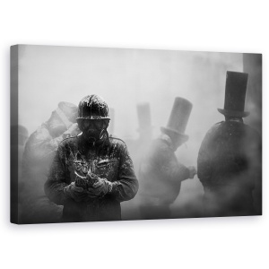 Tablou canvas - Enfarinate, Abur, Palarie, Palarie, Masca De Gaz, 50 x 80 cm