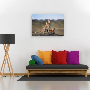 Tablou canvas - Familie de gheparzi, Nature, Prietenie, Natura, Camuflaj, 60 x 90 cm - Img 2