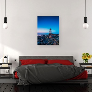 Tablou canvas - Far, Lac, Apa, Apus De Soare, Peisaj Marin, 50 x 70 cm - Img 3