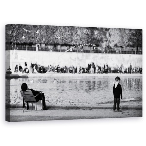 Tablou canvas - Fara Cuvinte, Strada, Tuileries, Paris, Umor, Fantana, 50 x 80 cm
