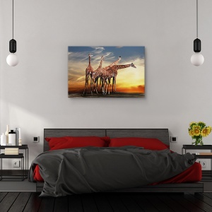 Tablou canvas - Fara titlu, Flori, Apus De Soare, Nori, Safari, 60 x 90 cm - Img 3