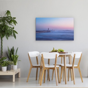 Tablou canvas - Farul Din Porto, Portugalia, Amurg, Apus De Soare, Maro, 50 x 80 cm - Img 4