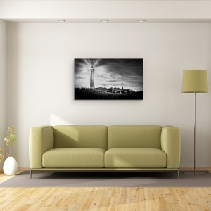 Tablou canvas - Farul Lyngvig, Raze De Lumina, Noapte, Peisaj, 50 x 80 cm - Img 2