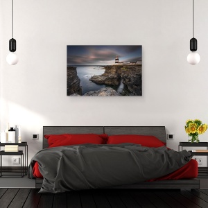 Tablou canvas - Farul Pe Stanci, Peisaj Marin, Munte, 40 x 60 cm - Img 3