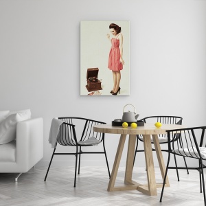 Tablou canvas - Fata Frumoasa, Vintage, Vechi, Boom, 40 x 60 cm - Img 4