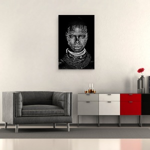 Tablou canvas - Femeie Din Tribul Karo, Africa, Ethiopia, Portret, Intunecos, 40 x 60 cm - Img 2
