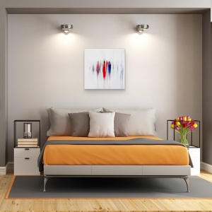 Tablou canvas - Femeie In Rosu, Punct, Pata, Editare Creativa, Punct, Multime, 90 x 90 cm - Img 3