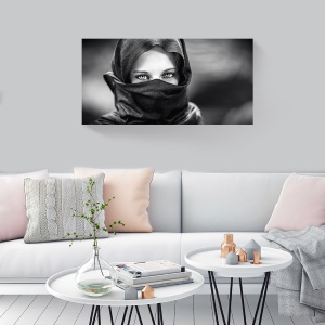 Tablou decorativ canvas alb-negru cu femeie