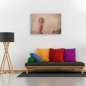Tablou canvas - Floare, Roz, Floare, Natura Moarta, Romantism, 60 x 90 cm - Img 2