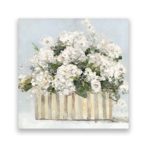 Tablou Canvas - Floral, Flori, Buchet, Vaza, Alb, 60 x 60 cm