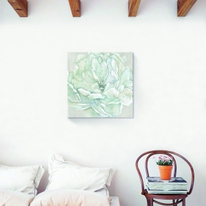 Tablou canvas floral cu bujori roz pe fundal alb