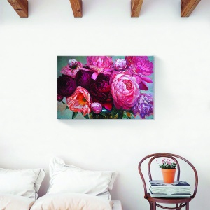 Tablou decorativ canvas cu bujori de primăvară