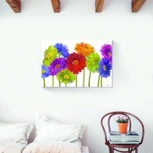 Tablou decorativ floral cu gherbera pe canvas 60x90 cm