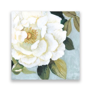 Tablou Canvas - Floral, Flori, Pictura, Bujori, Alb, 60 x 60 cm