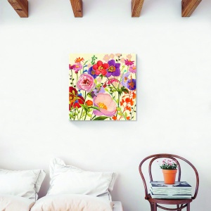 Tablou decorativ canvas floral multicolor 60x60 cm