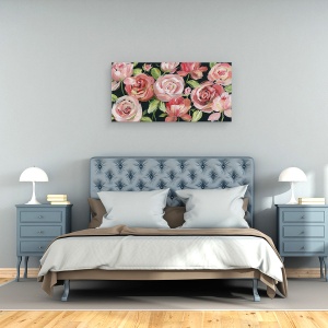 Tablou canvas - Flori, Catifea Rosie, Pictura, 50 x 100 cm - Img 3