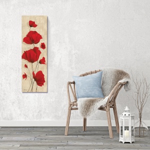 Tablou Canvas - Flori de maci, Flori preferate, Rosu, Primavara, 30 x 90 cm - Img 2