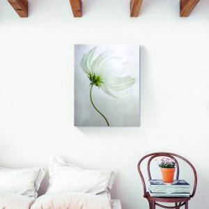 Tablou decorativ flori albe primavara pe canvas 60x75 cm
