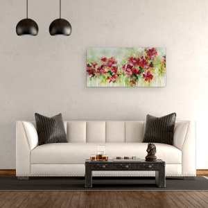 Tablou canvas - Flori, Gradina Colorata, Pictura, 50 x 100 cm - Img 2