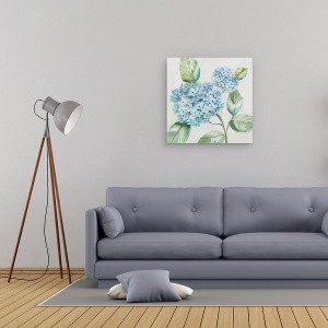 Tablou canvas - Flori, Hortensie, Albastru, Pictura II, 60 x 60 cm - Img 4