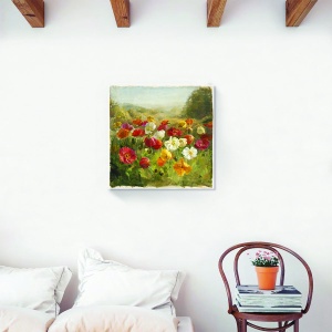 Tablou canvas flori vintage 60x60 cm