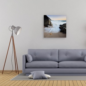 Tablou canvas - Flux De Vara, Peisaj, Patrat, Stanci, Plaja, Val, 90 x 90 cm - Img 2