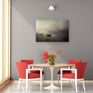 Tablou canvas - Forever Este Compus Din Nou , Caini, Elba, Hamburg, Ceata, Animale, 80 x 120 cm - Img 4