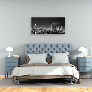 Tablou canvas - Fulger In Bangkok, Furtuna, Noapte, Rau, Canal, 50 x 100 cm - Img 3