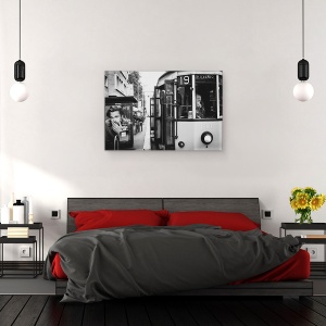 Tablou canvas - Ganduri, Strada, Grijuliu, Poster, Tramvai, 60 x 90 cm - Img 3