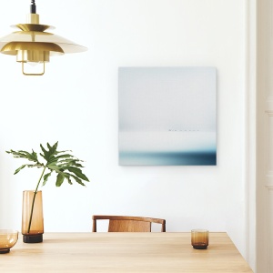 Tablou canvas - Gaste Salbatice, Mare, Apa, Cer, Pasari, Minimalislm, 60 x 60 cm - Img 4