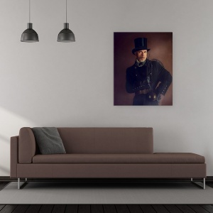 Tablou canvas - Hornar, Portret, Vintage, Retro, Palarie, 60 x 75 cm - Img 2