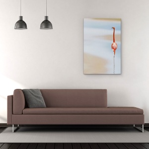 Tablou Canvas - I, Animale, Flamingo, Rosu, Pasare, Plaja, 80 x 120 cm - Img 2