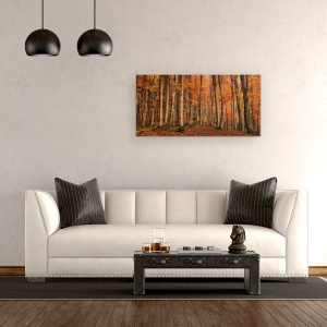 Tablou canvas - Iarna, Peisaj, Padure, Toamna, 50 x 100 cm - Img 2