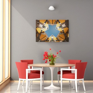 Tablou canvas - Imbratisand Cerul Albastru, Arhitectura, Rotterdam, Piet Blom, Cub, Case, 40 x 60 cm - Img 4