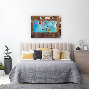 Tablou canvas - Imn Pentru Week-End, Aeriana, Piscina, Sarbatori, Vacanta, Statiune, 60 x 80 cm - Img 3