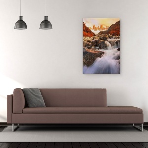 Tablou Canvas - Impresie De Toamna, Patagonia, Munti, Roci, Apa, Paradis, 60 x 90 cm - Img 2
