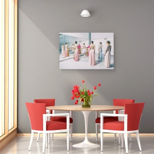 Tablou canvas - Indeplineste-Mi O Dorinta, Moda, Balerina, Fete, Sase, Oglinda, 60 x 90 cm - Img 4