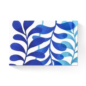 Tablou Canvas - Indigo in Three, Leaves, Watercolor, 80 x 120 cm
