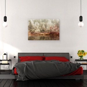 Tablou canvas - Inghetat, Peisaj, Iarna, Copaci, Lac, 40 x 60 cm - Img 3
