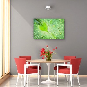 Tablou canvas - Inima, Abstract, Picatura, Frunze, Verde, 80 x 120 cm - Img 4