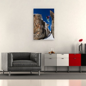 Tablou canvas - Intre Stanci, Actiune, Extrem, Freeski, Freestyle, Savoie, 60 x 90 cm - Img 2
