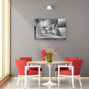 Tablou canvas - Jos, Haotic, Scara, Alb-Negru, 60 x 90 cm - Img 2