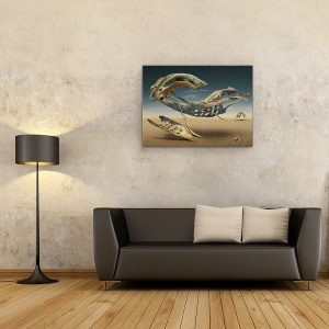 Tablou canvas - K_214, Ireal, Fantezie, Vis, Frunza, 75 x 100 cm - Img 2