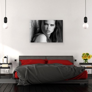 Tablou canvas - Katya, Alb-Negru, Portret, Fata, Femeie, 40 x 60 cm - Img 3
