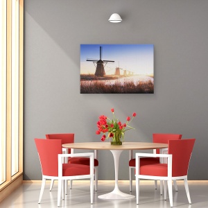 Tablou canvas - Kinderdijk, Moara De Vant, Olanda, Peisaj, 60 x 90 cm - Img 4