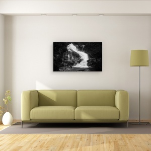 Tablou canvas - Lainbach, Cascada, Alb-Negru, Contrast, Flux, Curge, 50 x 80 cm - Img 2
