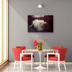 Tablou canvas - Laura, Sub Apa, Bule, Moale, Suprafata, Rochie, 60 x 90 cm - Img 4